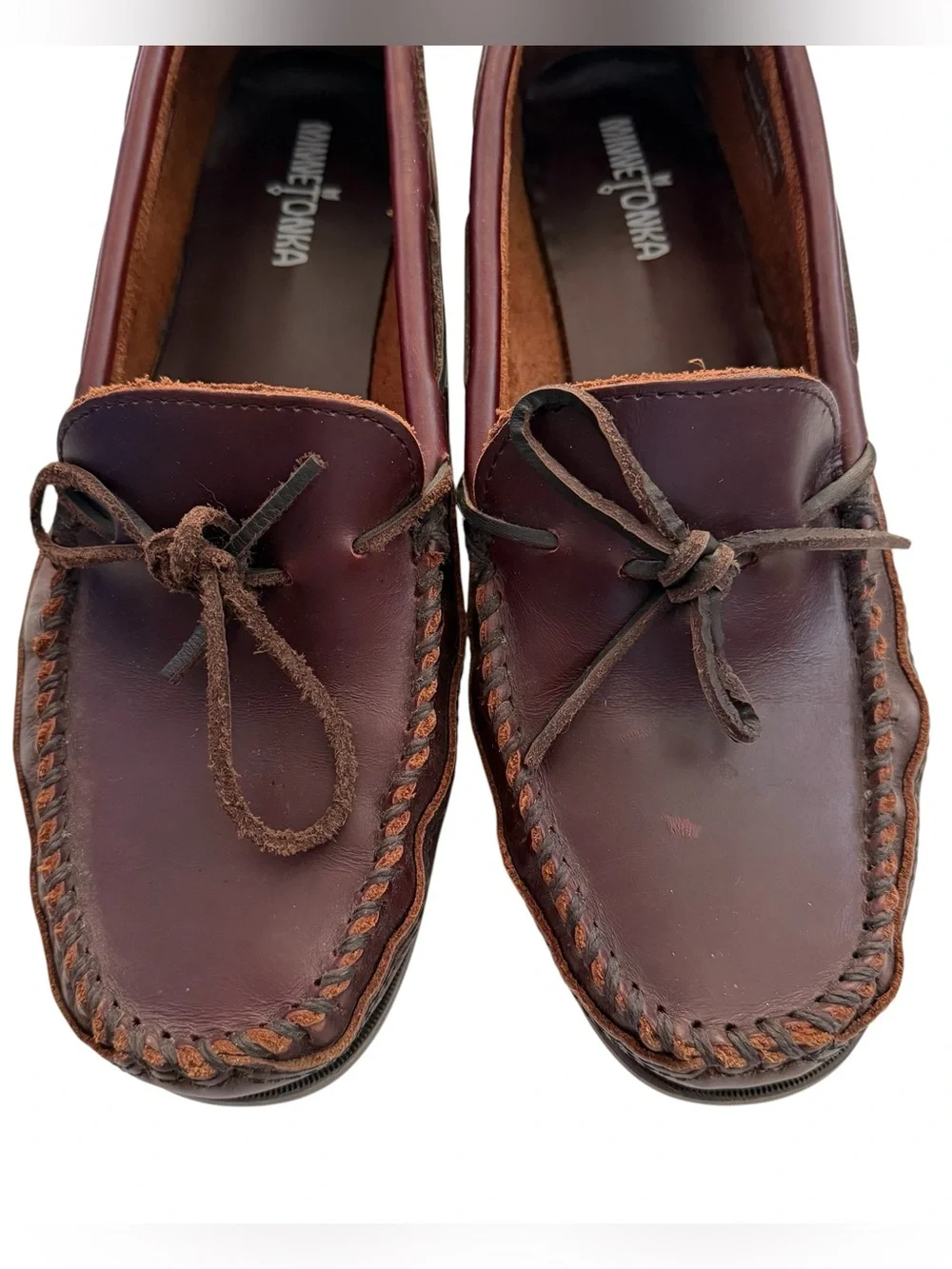 Minnetonka Men’s Brown Leather Driving Moccasins Loafers Size 12 Style 768